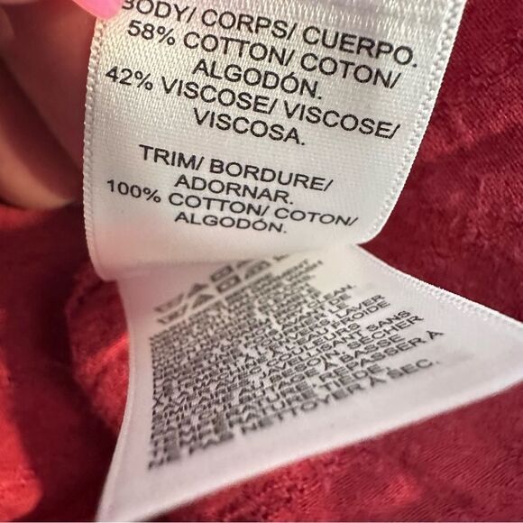 NWT Lucky Brand Embroidered Peasant Top Long Balloon Sleeve tunic top size xs - Picture 5 of 6